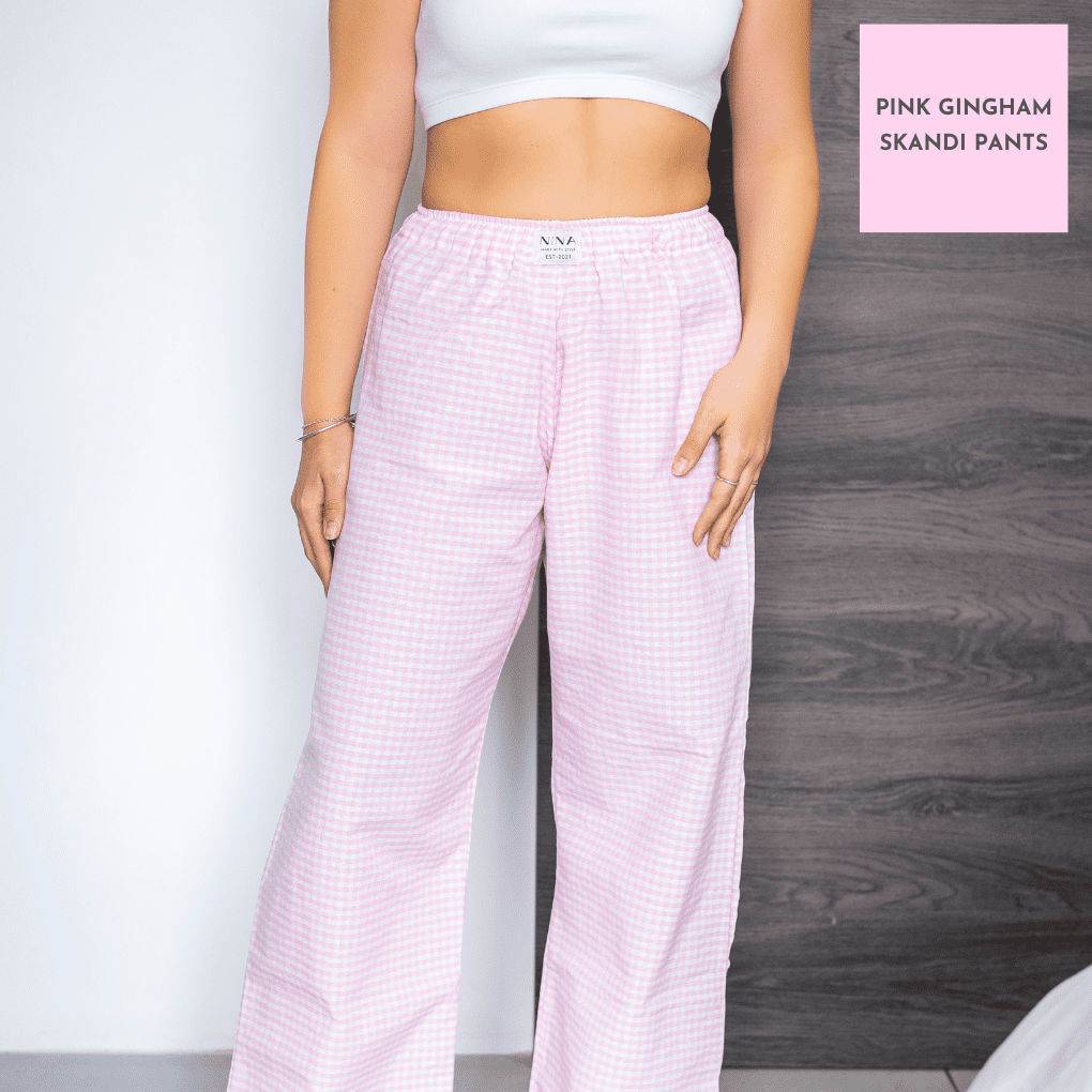 Skandi Pants - Pink Gingham